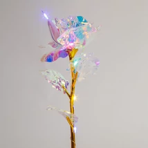 LED-es világító művirág dekoráció rózsa fehér DA01199