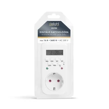 Delight Digitális kapcsolóóra visszajelző LED-del 250V 16A 20298B