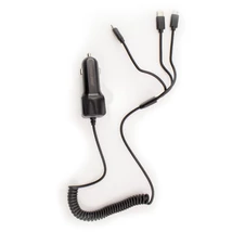 Carguard Univerzális telefontöltő, microUSB + Type-C + iPhone csatlakozással + USB 1A 55051