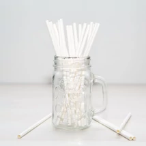 Papír szívószál fehér 25 db/csomag 57159B