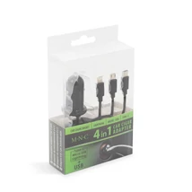 MNC Szivargyújtós adapter 4 az 1-ben + USB fekete 54920BK