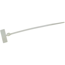 Tracon jelzőcímkés kábelkötegelő, gyorskötöző fehér 110×2,5 mm 120J