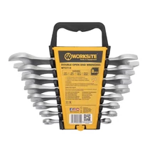 WORKSITE WT2714 mindkét végén nyitott villáskulcs készlet, 8db, Cr-V acél, praktikus tároló WT2714
