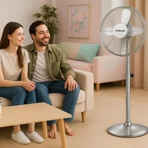 Techwood TVI-455 fém álló ventilátor, 40 cm-es lapátátmérő, 50 W, 3 sebesség, oszcillálás, hálózati tápellátás TVI-455
