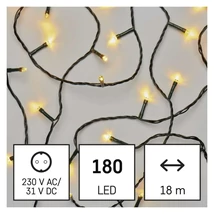Emos LED karácsonyi fényfüzér kültéri és beltéri 18m meleg fehér időzítővel IP44 D4AW04