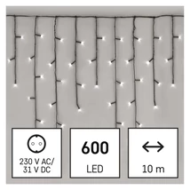 Emos LED karácsonyi jégcsap fényfüzér kültéri és beltéri 10m hideg fehér IP44 D4CC03