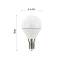 Emos LED izzó kisgömb E14 5W 2700K meleg fehér 470lm ZQ1220
