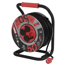 EMOS Kültéri kábeldob 50m 4 aljzat fekete gumi-neoprén H07RN-F IP44 230V 1,5 mm2 P19223