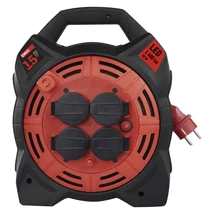 Emos Kültéri kábeldob 15m 4 aljzat gumi-neoprén 230V 1,5 mm2 LED fényvisszaverővel P08216