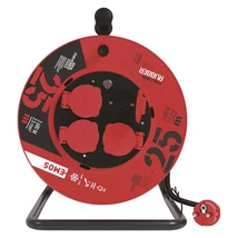 EMOS Kültéri kábeldob 25 m 4 aljzat fekete gumi 230V H05RR-F3G 3x2,5 mm2 P19625