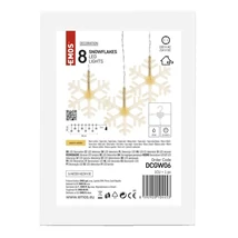 Emos LED karácsonyi fényfüggöny hópelyhek, 84 cm, beltéri, meleg fehér DCGW06