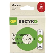 GP ReCyko NiMH Akkumulátor tölthető elem HR6 (AA) 2600mAh 6db B2527V
