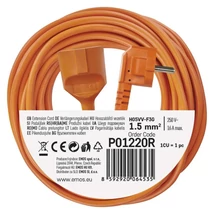 Emos Lengő Hosszabbító 20m 1 aljzat narancssárga PVC 250 V 3x1,5 mm2 P01220R