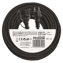 Emos Hosszabbító 25 m 1 aljzat fekete gumi-neoprén 250V 3x2,5 mm2 H07RN-F3G IP44 P01825R