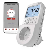 EMOS GoSmart 2 az 1-ben konnektoros, digitális termosztát időzítő funkcióval, schuko, WiFi P56601SH