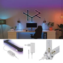 Emos GoSmart LED lámpatest Lines fekete 9 részből álló 34W RGBIC dimmelhető, WiFi ZIW269R