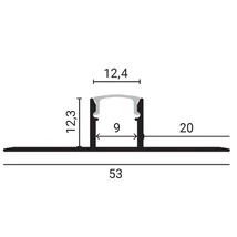 Optonica alumínium profil hidegburkolathoz opál búrával LED szalaghoz 2m 5112