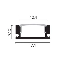 Optonica falon kívüli alumínium LED profil opál búrával fehér 2m 5184