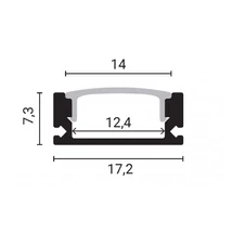 Optonica alumínium profil FK LED szalaghoz 2m 5191