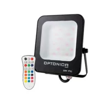 Optonica LED RGB SMD 10W 900Lm 90lm/W reflektor fényvető fekete testtel távirányítóval RGB IP65 5754