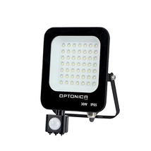 Optonica LED reflektor mozgásérzékelővel fekete 30W 2700lm 4500K természetes fehér IP65 5778