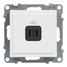 Legrand Suno fehér 2xUSB-C csatlakozóaljzat 3 A -15W keret nélkül 721131