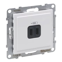 Legrand Suno fehér 2xUSB-C csatlakozóaljzat 3 A -15W keret nélkül 721131