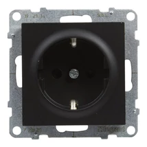 Legrand Suno 2P+F csatlakozóaljzat dugalj (rugós), keret nélkül biztonsági zsaluval, fekete 721420