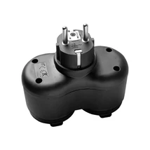 Optonica 2-es fali elosztó csapófedéllel fekete IP44 7637