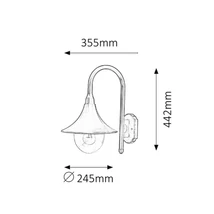 R.8245 Konstanz kült fali E27 100W fekete IP44