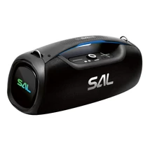 SAL BT9000 hordozható boombox, vezeték nélküli hangszóró 100W IPX5, BT TWS, AUX, USB/microSD, Soft Touch gombok, ~10 h üzemidő, USB-C töltőkábel BT9000