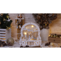 Tracon Led karácsonyi kocka naptár tájkép fa elemes meleg fehér CHRACSM8WW