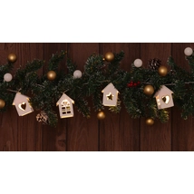 Tracon LED karácsonyi lánc  házikó fehér fa elemes meleg fehér CHRSTHWWG10WW