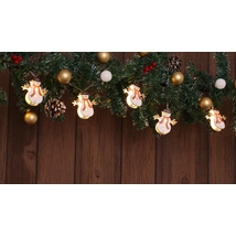 Tracon LED karácsonyi lánc hóember elemes meleg fehér CHRSTSMPW10WW