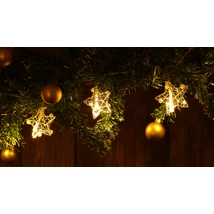 Tracon LED karácsonyi lánc csillag fém elemes meleg fehér CHRSTSTA10WW