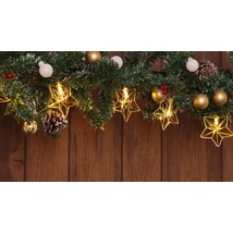 Tracon LED karácsonyi lánc csillag fém elemes meleg fehér CHRSTSTM10WW