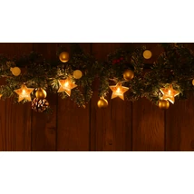 Tracon LED karácsonyi lánc csillag feliratos fehér elemes meleg fehér CHRSTSTPW10WW