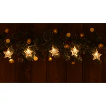 Tracon LED karácsonyi lánc csillag fehér elemes meleg fehér CHRSTSTWM10WW