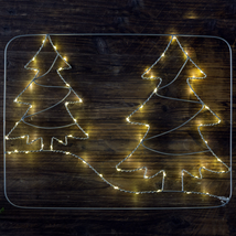 Tracon LED karácsonyi ablakdísz fenyőfa elemes CHRTRWD60WW