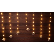 Tracon LED karácsonyi ablakdísz lánc hópehely elemes meleg fehér CHRWSF47WW
