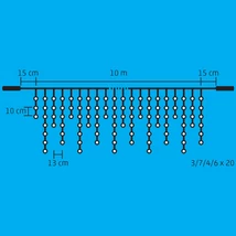 Somogyi LED-es sziporkázó jégcsap fényfüggöny 10m / 400 LED sorolható meleg fehér DLFJ 400F/WW