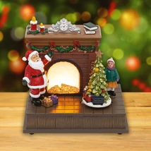 Somogyi dioráma kandalló mikulás forgó karácsonyfa DRM 14