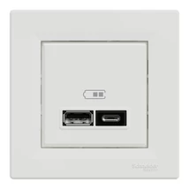 Schneider Electric Asfora dupla USB töltő 2,4A A+C fehér EPH2700321