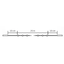 Somogyi LED-es sorolható izzósor 200 db meleg fehér LED 10 cm LED-távolság teljes hossz 20 m KSI 200/WW