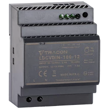 Tracon sínre szerelhető led tápegység szabályozható DC kimenettel 90-264V 3A/DC12V 7,1A/85,2W LDCVDIN-100-12