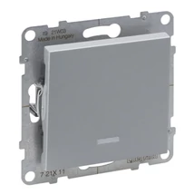 Legrand Suno aluminium 101 JF egypólusú kapcsoló jelzőfénnyel keret nélkül 10AX 721311
