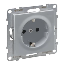 Legrand Suno 2P+F csatlakozóaljzat dugalj (csavaros) keret nélkül aluminium 721325