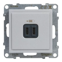 Legrand Suno alumínium 2xUSB-C csatlakozóaljzat, 3 A - 15 W, keret nélkül 721331