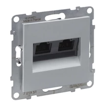 Legrand Suno alumínium 2xRJ45 UTP Cat.5E csatlakozóaljzat, keret nélkül 721351