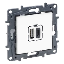 Legrand Niloé Step 2xUSB-A+C töltőaljzat 5V 3A 15W fehér 863140